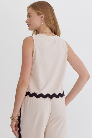 <p>Ric Rac Boat Neck Top</p> - Indigo Republic Boutique