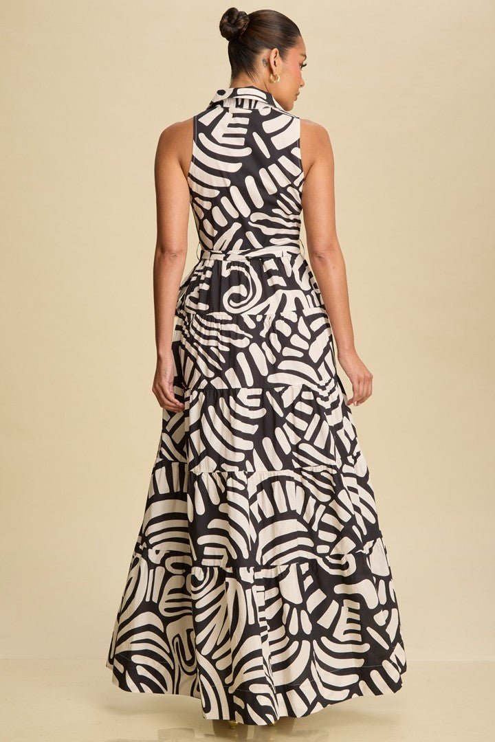 <p>Safari Tiered Maxi Shirtdress</p> - Indigo Republic Boutique