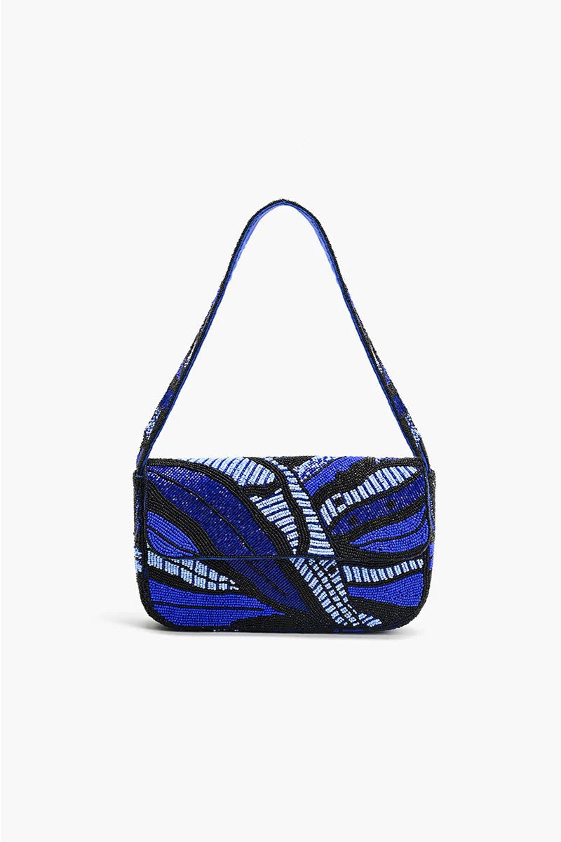<p>Sapphire Swirls Beaded Shoulder Bag</p> - Indigo Republic Boutique