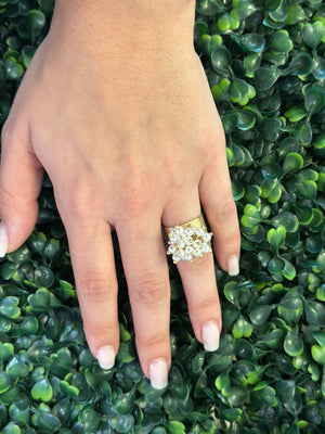 <p>Satin Band Pearl Cluster Ring</p> - Indigo Republic Boutique