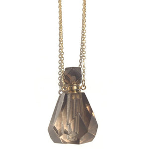 <p>Smokey Quartz Perfume Bottle Necklace</p> - Indigo Republic Boutique