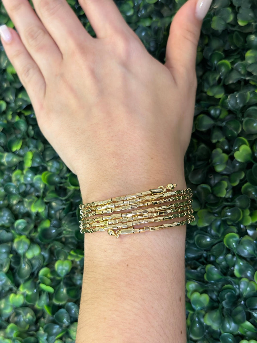 <p>Straw Cube 6 Row Bracelet</p> - Indigo Republic Boutique