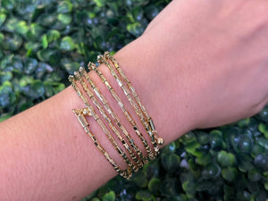 <p>Straw Cube 6 Row Bracelet</p> - Indigo Republic Boutique