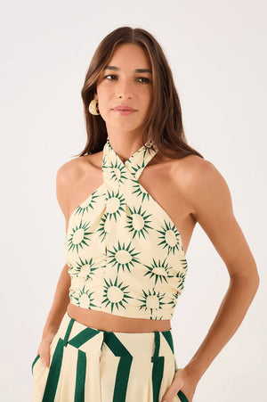 <p>Sun Linen Crop Top</p> - Indigo Republic Boutique