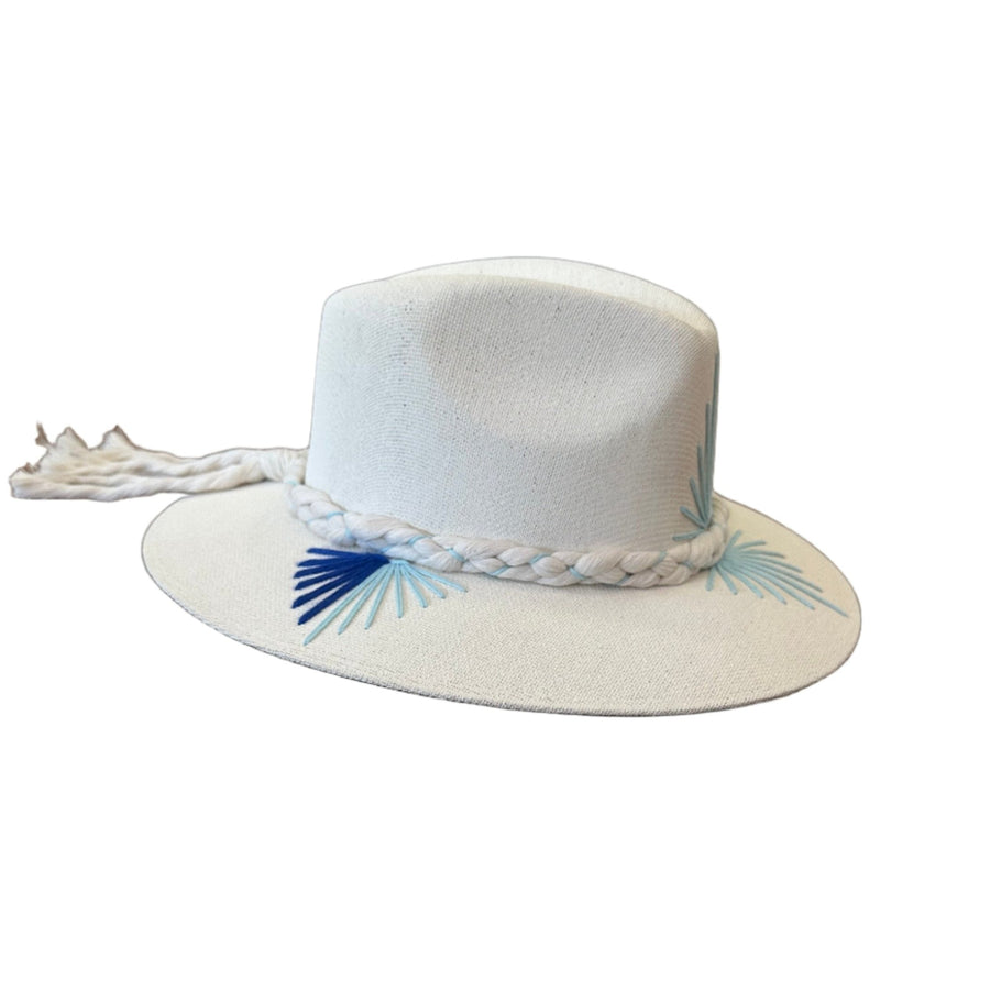 <p>Threaded Brim Braided Strap Hat</p> - Indigo Republic Boutique