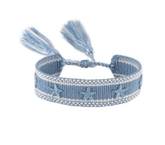 <p>Threaded Embossed&nbsp; Star Bracelet</p> - Indigo Republic Boutique