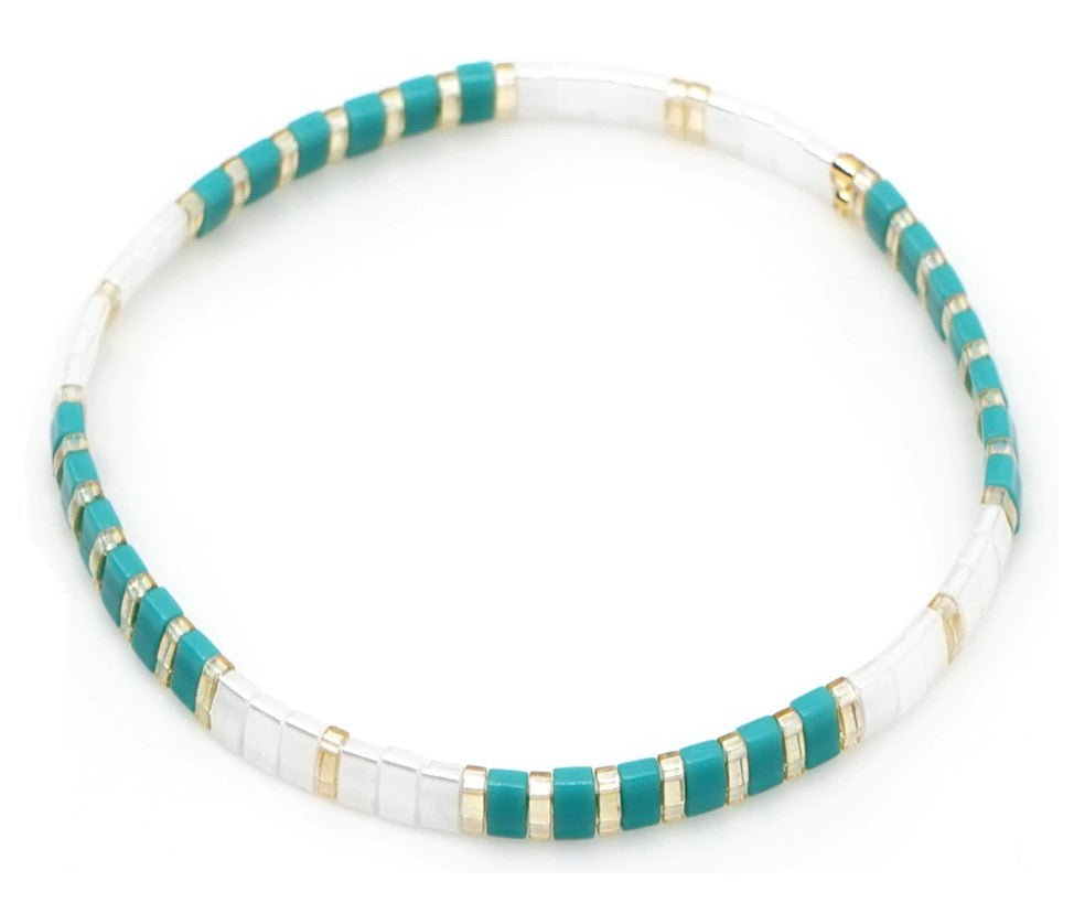 <p>Tila Bead Bracelet Ocean Blues Turquoise</p> - Indigo Republic Boutique