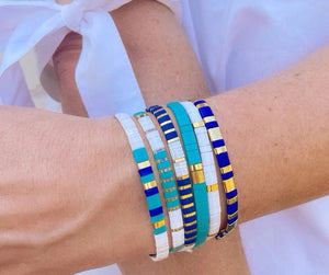 <p>Tila Bead Bracelet Ocean Blues Turquoise</p> - Indigo Republic Boutique