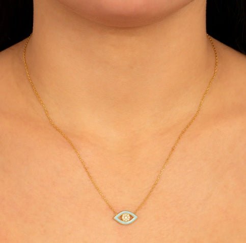 <p>TQ Trim Evil Eye Necklace</p> - Indigo Republic Boutique