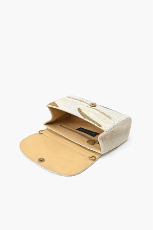 <p>Winter White Beaded Shoulder Bag</p> - Indigo Republic Boutique