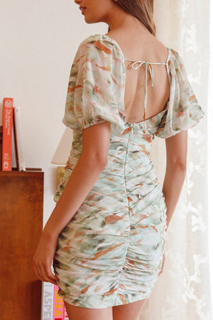 <p>Elana Floral Print Mini Dress</p>