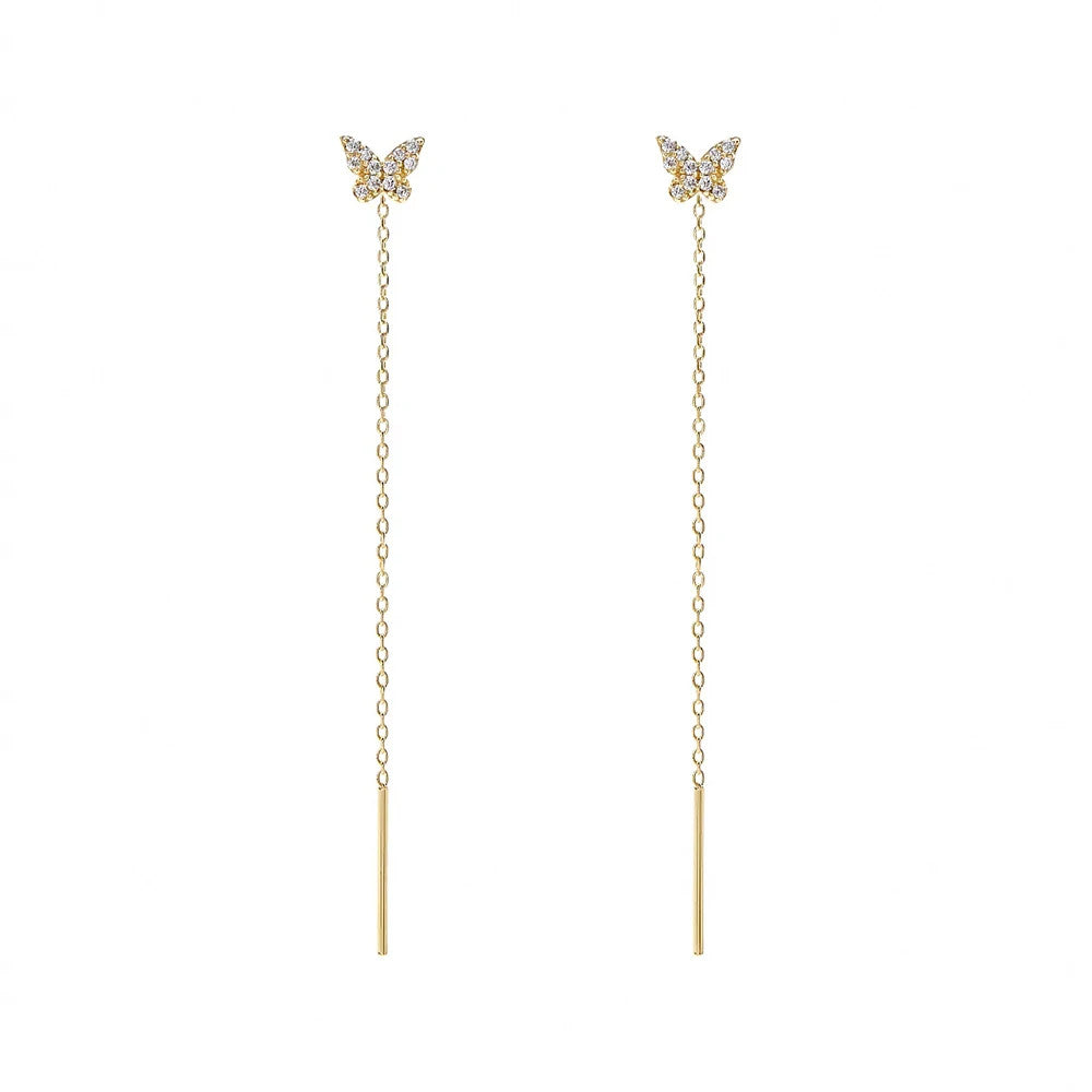 <p>Butterfly Threader Chain Earrings</p>